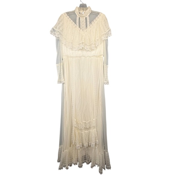 Gunne Sax Dresses & Skirts - Gunne Sax by Jessica McClintock Vintage Lace Wedding Dress Ivory Maxi Boho 70s